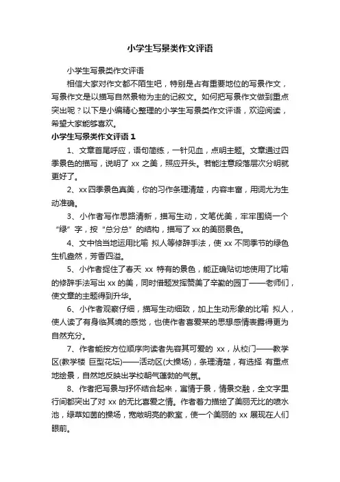 小学生写景类作文评语