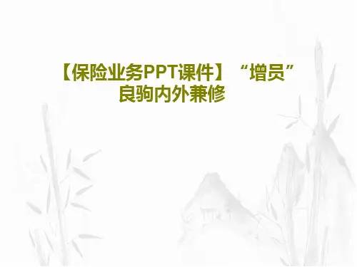 【保险业务PPT课件】“增员”良驹内外兼修共32页文档