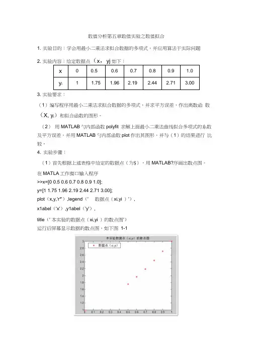 数值分析第五章数值实验