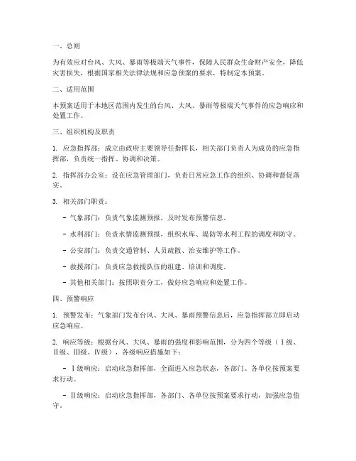 台风_大风_暴雨应急预案