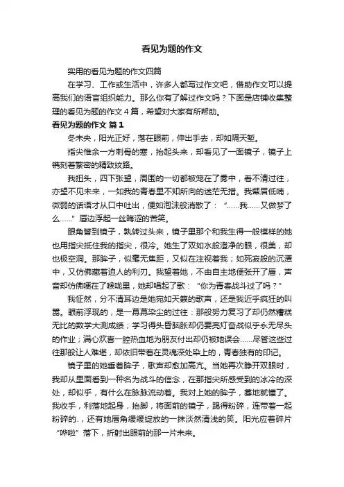 看见为题的作文