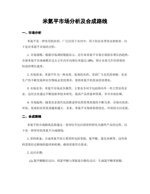 米氮平市场分析及合成路线