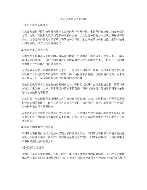 生态分布知识点总结图