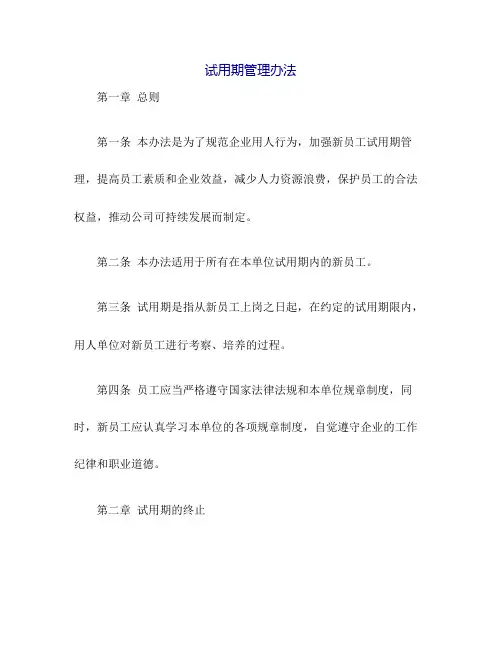 试用期管理办法