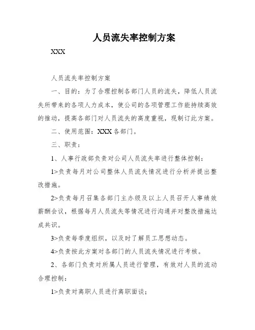 人员流失率控制方案