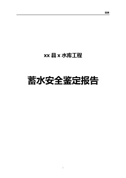 水库工程蓄水安全鉴定报告