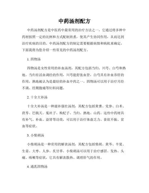 中药汤剂配方