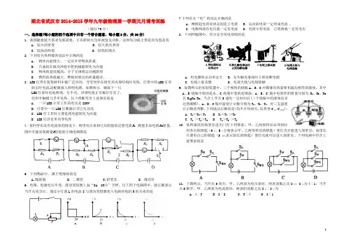 湖北省武汉市九年级物理第一学期元月调考训练 新人教版