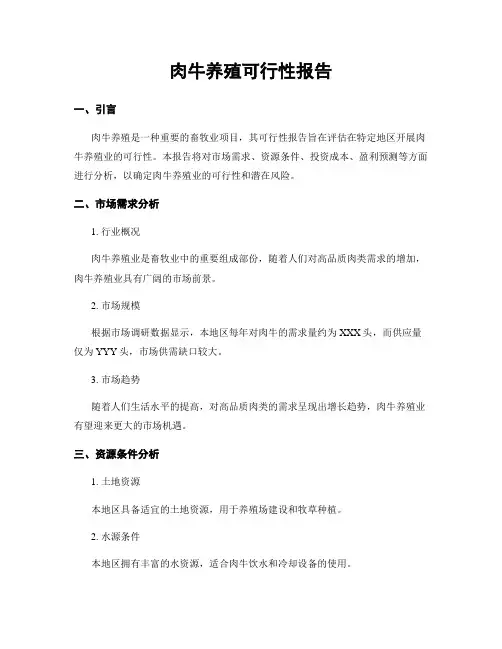 肉牛养殖可行性报告
