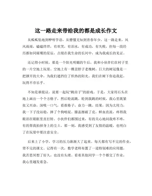 这一路走来带给我的都是成长作文