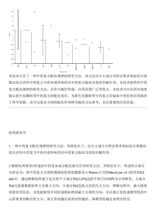 中药复方配伍规律的研究方法与设计方案
