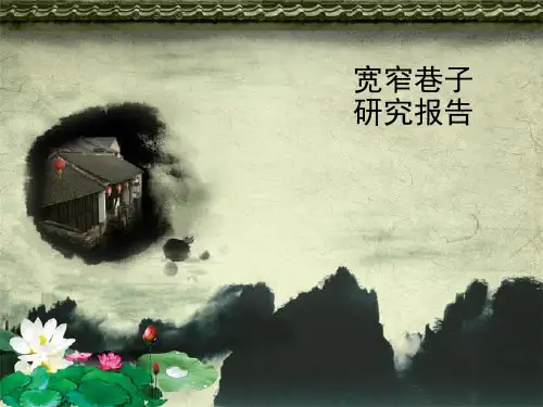 宽窄巷子研究报告 ppt课件