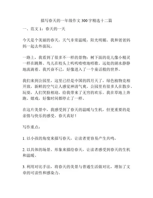 描写春天的一年级作文300字精选十二篇