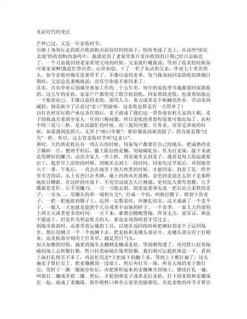 高考满分作文——见证时代的变迁