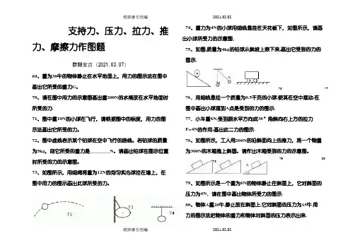 支持力、压力、拉力、推力、摩擦力、重力作图之欧阳家百创编