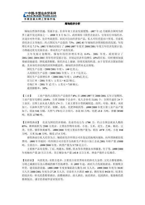 缅甸经济分析
