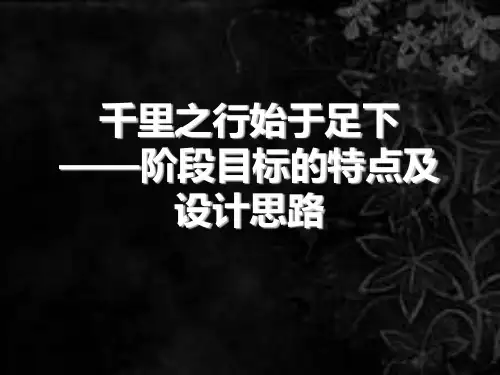 阶段目标的特点及设计思路
