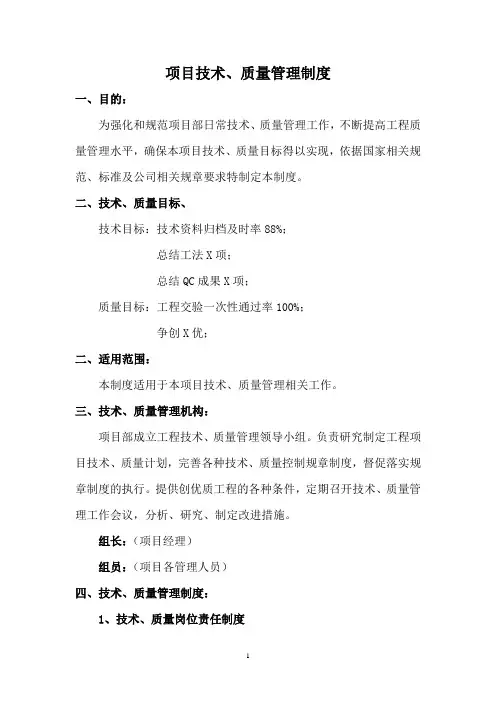项目技术、质量管理制度(精品文档)