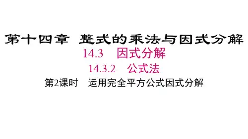 人教版八年级数学上册第14章   整式的乘法与因式分解2 第2课时 运用完全平方公式因式分解