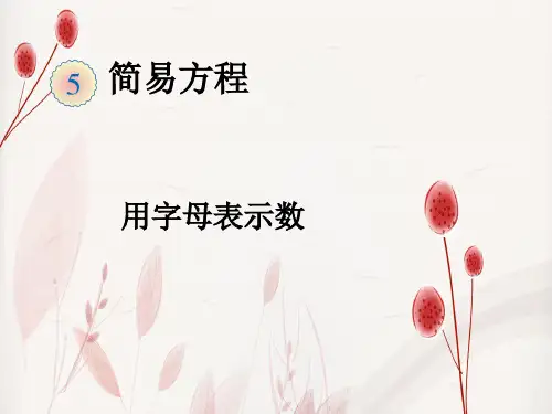 人教版五年级数学上册1.用字母表示数例4