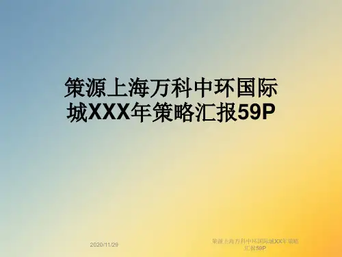 策源上海万科中环国际城XX年策略汇报59P
