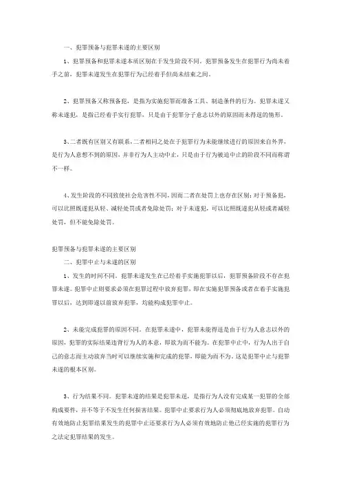 犯罪预备与犯罪未遂的主要区别