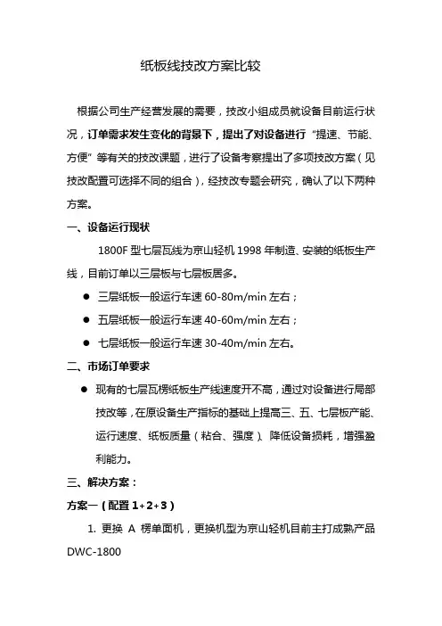 纸板线技改方案论证