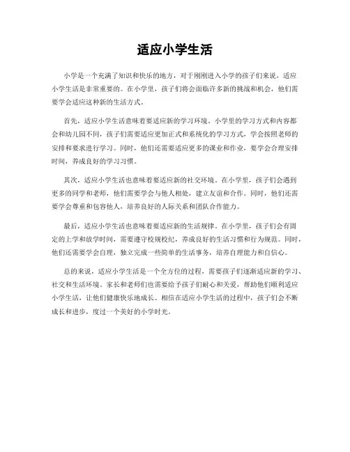 适应小学生活