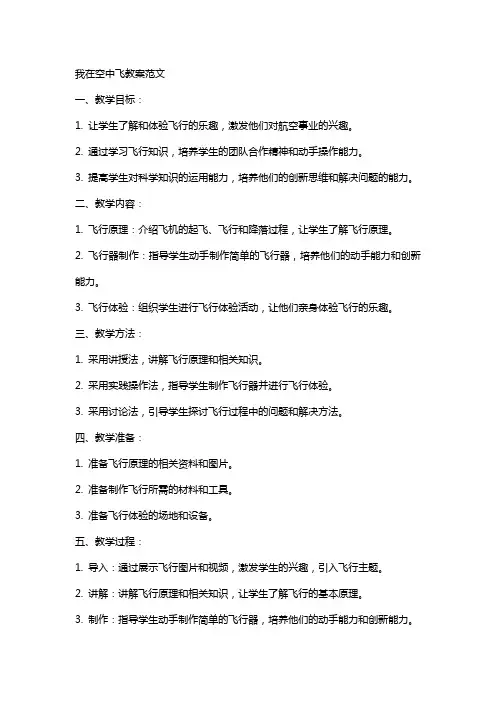 我在空中飞教案范文