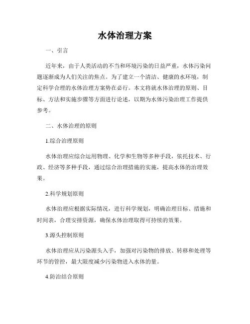 水体治理方案