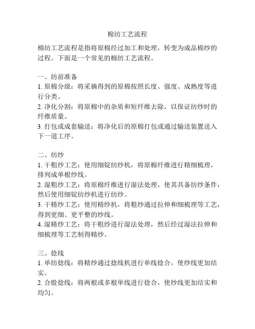 棉纺工艺流程