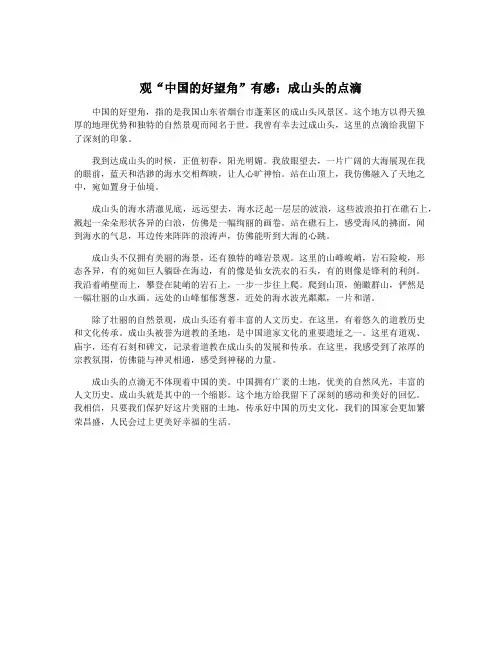 观“中国的好望角”有感：成山头的点滴