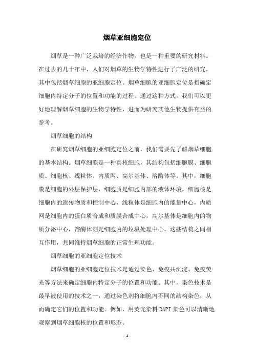 烟草亚细胞定位