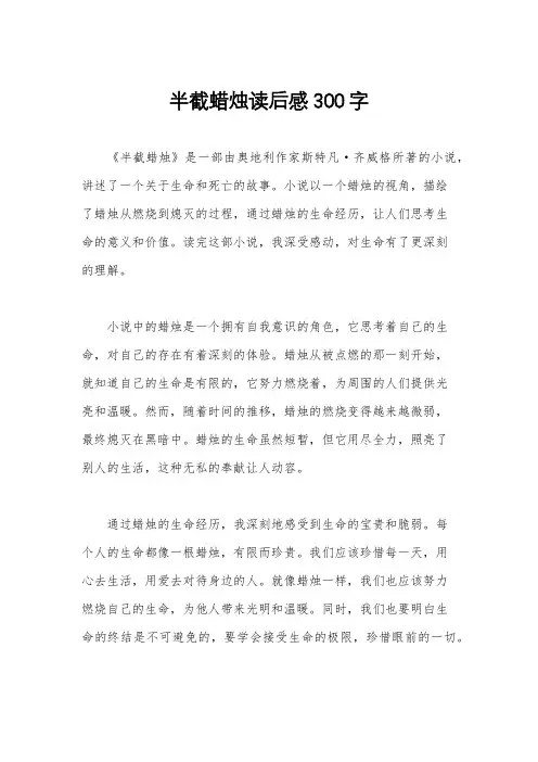 半截蜡烛读后感300字