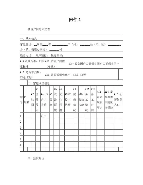 2017贫困户信息采集表-