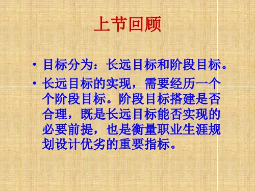项目7 职业生涯发展构建发展阶梯