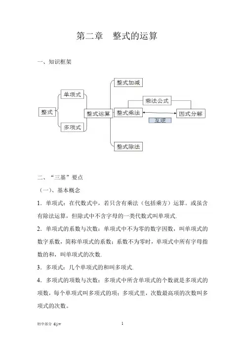 举一反三+考点题型学整式的运算