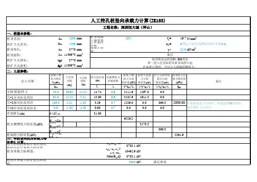 灌注桩竖向承载力特征值-广东省标-非嵌岩桩_总院