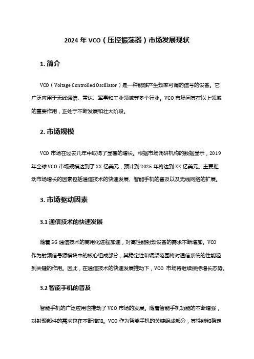 2024年VCO(压控振荡器)市场发展现状