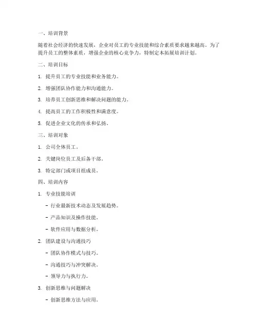 拓展培训计划模板