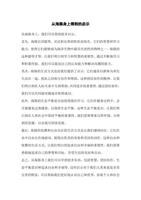从海豚身上得到的启示