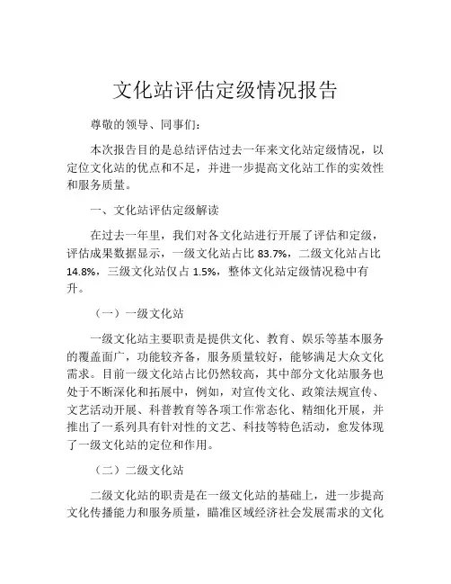 文化站评估定级情况报告