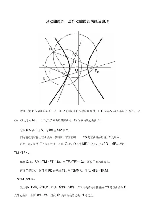 过圆锥曲线外一点作圆锥曲线的切线及原理