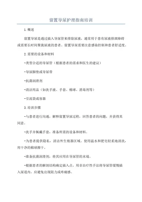 留置导尿护理指南培训