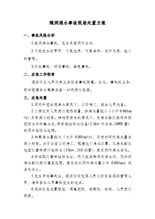 23.隧洞涌水事故现场处置方案