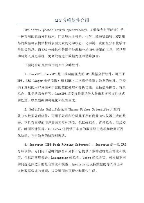 XPS分峰软件介绍