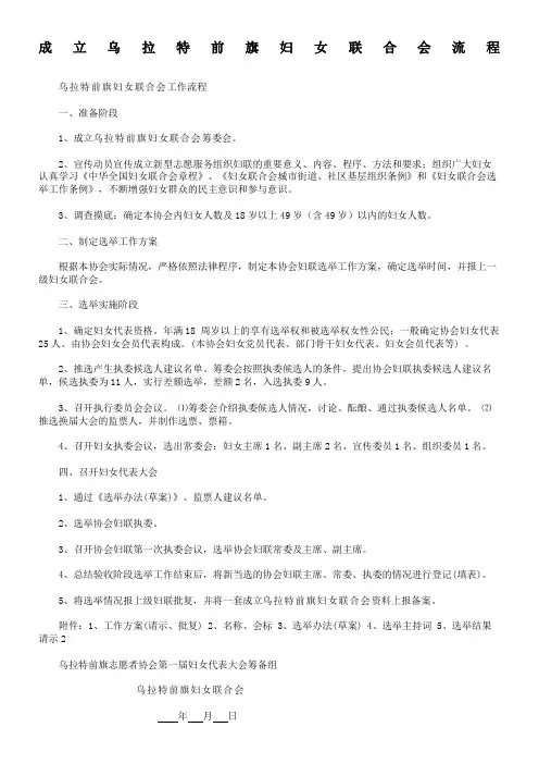 志愿者协会成立妇联流程