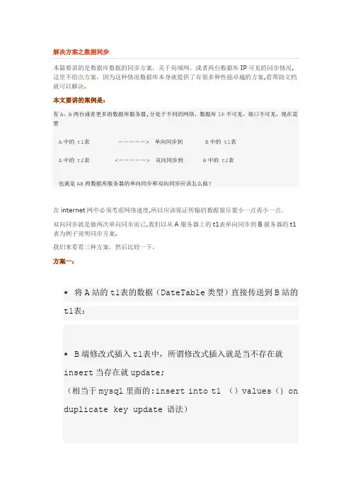 解决方案之数据同步【最新范本模板】