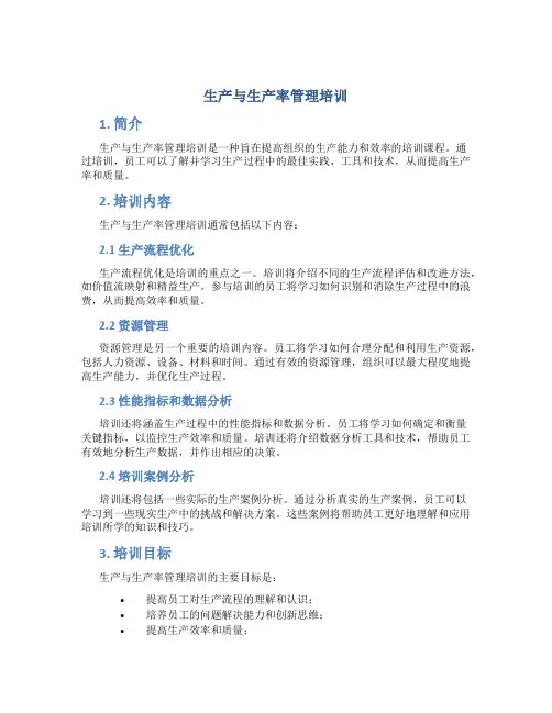 生产与生产率管理培训