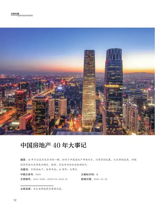 中国房地产40年大事记